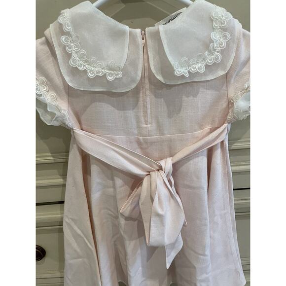 Vintage Bonnie Jean Girls Pink Pleated Collared Dress Chiffon & Lace EUC Size‎ 4 - Picture 6 of 6